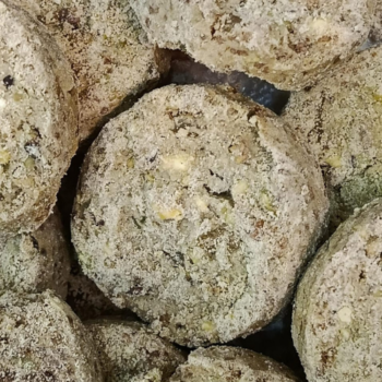 Galletas de Trigo Sarraceno, Harina de Arroz Integral, Limón confitado, Té Matcha, Estevia y Pistachos (sin lactosa) /100 gr.
